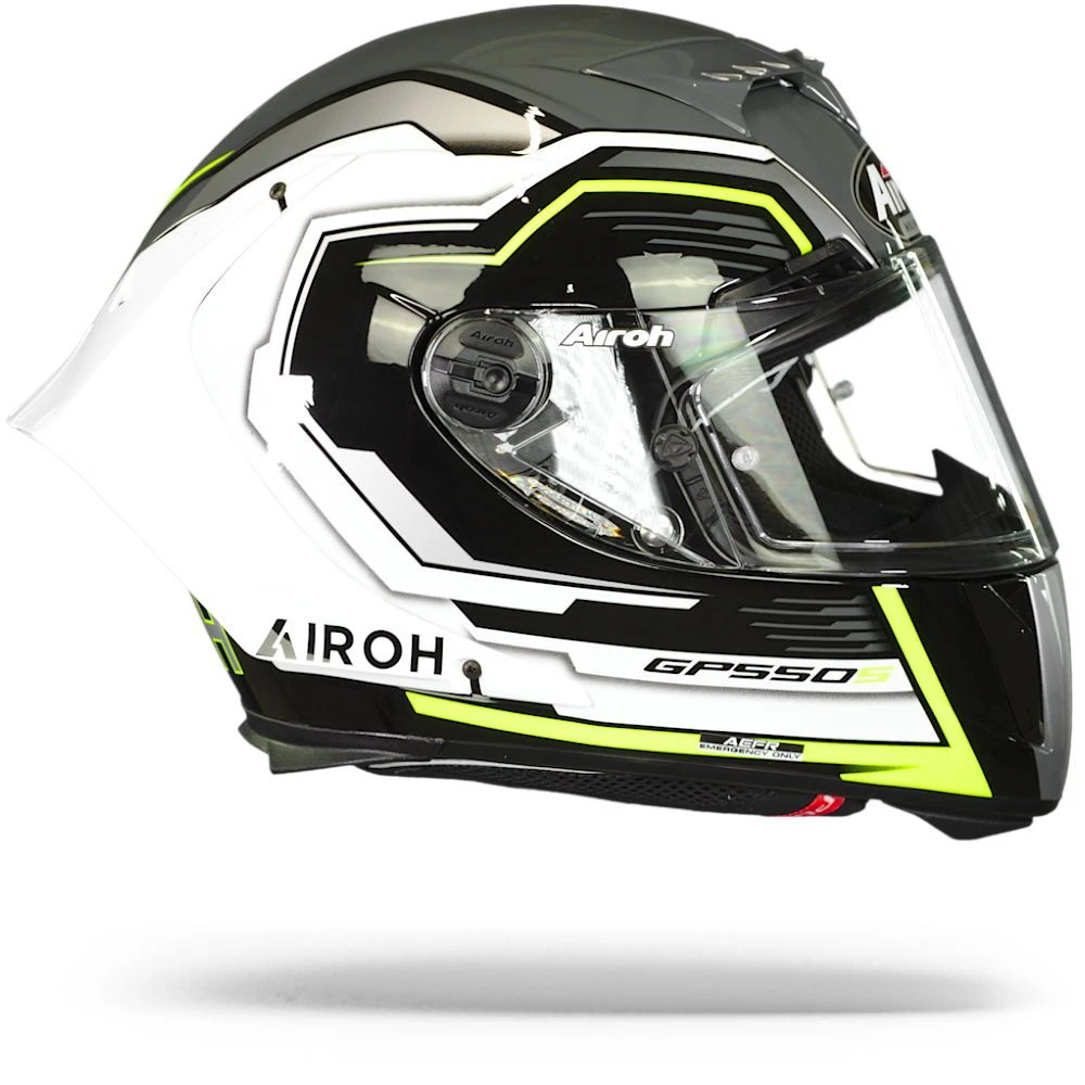 Airoh GP550 S Rush Wit Geel Glanzend Integraalhelm 1 Airoh GP550 S Rush Wit Geel Glanzend Integraalhelm