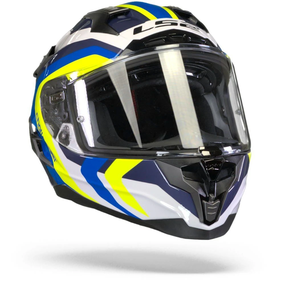 LS2 FF327 Challenger Galactic Glans Wit Geel Blauw Integraalhelm 4 LS2 FF327 Challenger Galactic Glans Wit Geel Blauw Integraalhelm - Afbeelding 4