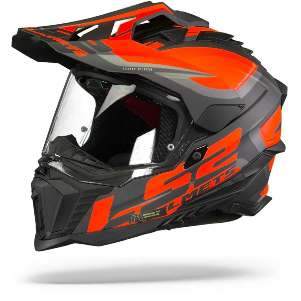 LS2 MX701 Explorer Alter Mat Zwart Fluo Oranje Adventure Helm 2 LS2 MX701 Explorer Alter Mat Zwart Fluo Oranje Adventure Helm - Afbeelding 2