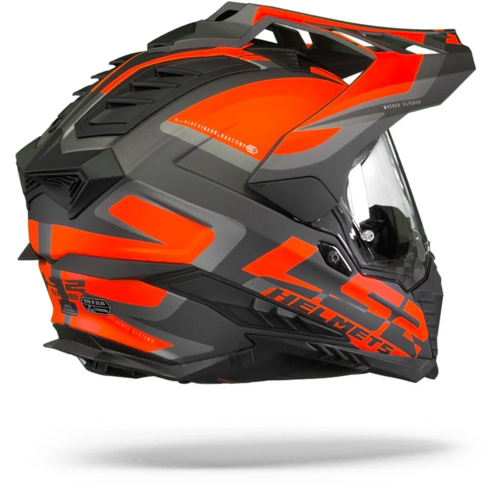 LS2 MX701 Explorer Alter Mat Zwart Fluo Oranje Adventure Helm 6 LS2 MX701 Explorer Alter Mat Zwart Fluo Oranje Adventure Helm - Afbeelding 6