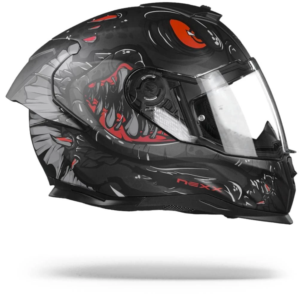 Nexx SX.100R Abisal Zwart Rood Mat Integraalhelm 2 Nexx SX.100R Abisal Zwart Rood Mat Integraalhelm - Afbeelding 2
