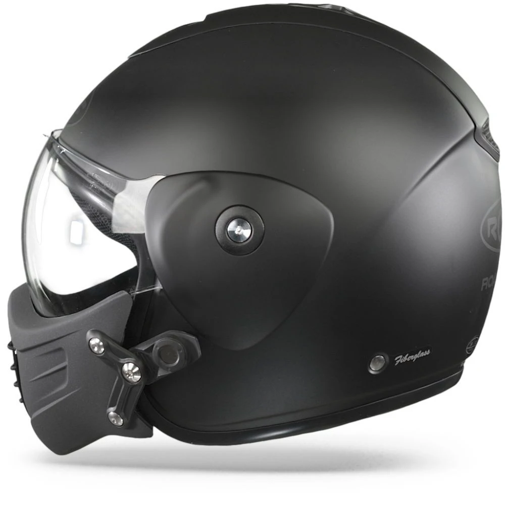 ROOF Roadster Iron Mat Zwart Zwart Jethelm 6 ROOF Roadster Iron Mat Zwart Zwart Jethelm - Afbeelding 6