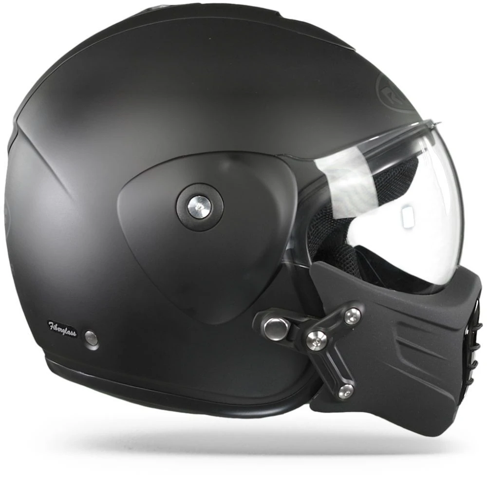 ROOF Roadster Iron Mat Zwart Zwart Jethelm 1 ROOF Roadster Iron Mat Zwart Zwart Jethelm