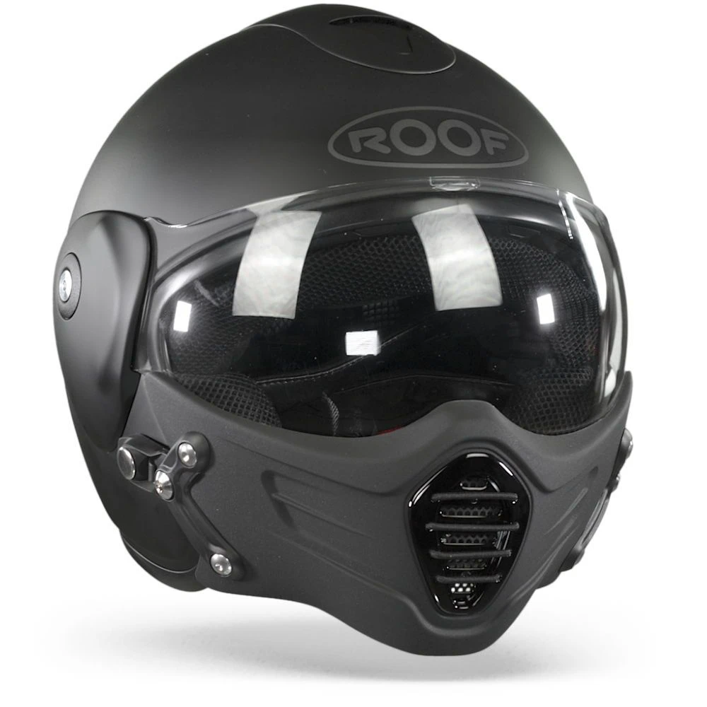 ROOF Roadster Iron Mat Zwart Zwart Jethelm 4 ROOF Roadster Iron Mat Zwart Zwart Jethelm - Afbeelding 4