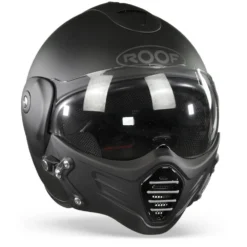 ROOF Roadster Iron Mat Zwart Zilver Jethelm -Motorfiets Uitrusting Winkel Roof roadster iron mat black silver.35