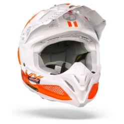 Scorpion VX-22 Air Ares Wit-Neon Rood Crosshelm