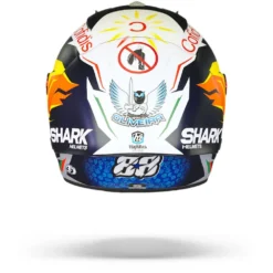 Shark Race-R Pro GP Oliveira Signature Mat Blauw Zilver Wit BSW Integraalhelm -Motorfiets Uitrusting Winkel Shark race r pro gp oliveira signature mat blue silver white bsw.19