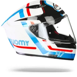 Suomy Track 1 Ninety Seven Wit Blauw Integraalhelm -Motorfiets Uitrusting Winkel Suomy track 1 ninety seven white blue.29