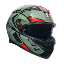 Agv K3 E2206 Mplk Decept Mat Zwart Groen Red 010 Integraalhelm