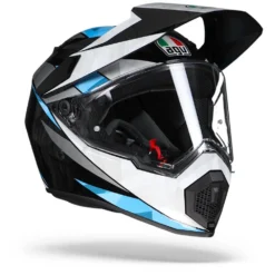 AGV AX9 North Zwart Wit Blauw Adventure Helm -Motorfiets Uitrusting Winkel agv ax9 north cyan re.33 1