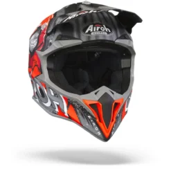 Airoh Wraap Alien Zwart Rood Crosshelm