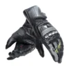 Dainese Druid 4 Leather Gloves Black Charcoal Gray Fluo Yellow
