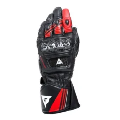 Dainese Druid 4 Leather Gloves Black Lava Red White -Motorfiets Uitrusting Winkel dainese druid 4 leather gloves black lava red white 2