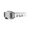 FLY Racing Zone Pro Goggle White Grey W Silver Mirror Smoke Lens