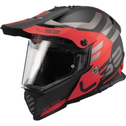 LS2 MX436 Pioneer Evo Adventurer Mat Zwart Rood Adventure Helm