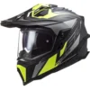 LS2 MX701 C Explorer Focus ECE 22.06 Mat Titanium Hivis Geel Adventure Helm