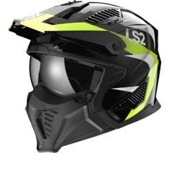 LS2 OF606 Drifter Triality H-V Yellow 06 Offroad Helmet