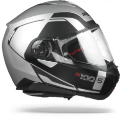 Nolan N100-5 Consistency Flat Zilver N-Com 021 Systeemhelm -Motorfiets Uitrusting Winkel nolan n100 5 consistency 21.29 1