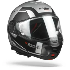 Nolan N100-5 Consistency Flat Zilver N-Com 021 Systeemhelm -Motorfiets Uitrusting Winkel nolan n100 5 consistency 21.33 1