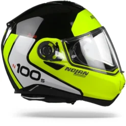 Nolan N100-5 Plus Distinctive 28 Glans Zwart Geel Wit Systeemhelm