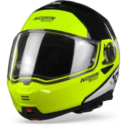 Nolan N100-5 Plus Distinctive 28 Glans Zwart Geel Wit Systeemhelm -Motorfiets Uitrusting Winkel nolan n100 5plus distinctive28 glossyblackyellow frontpage