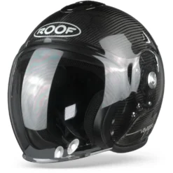 ROOF Voyager Carbon Glans Zilver Strip Jethelm 9 ROOF Voyager Carbon Glans Zilver Strip Jethelm -Motorfiets Uitrusting Winkel ro38 voyager carbon glossy silver strip frontpage