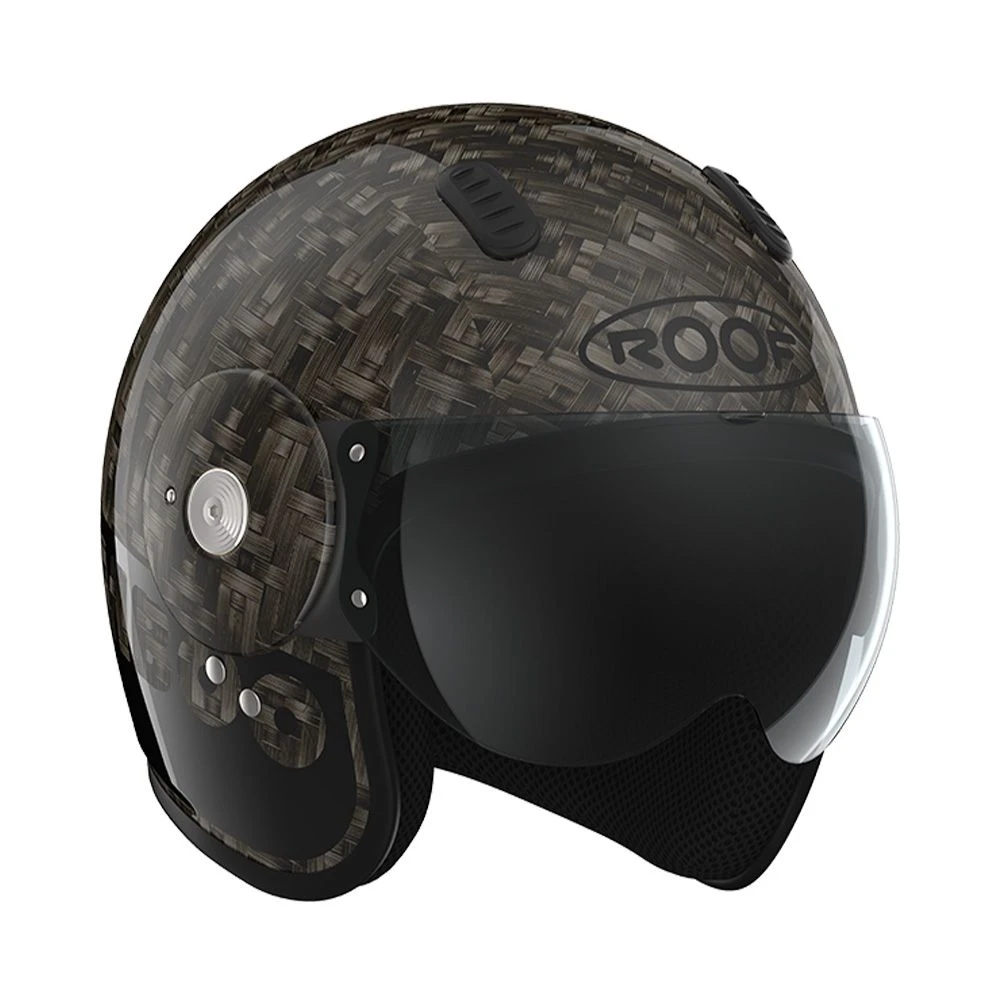 ROOF Bamboo Zwart Glossy Jet Helm 2 ROOF Bamboo Zwart Glossy Jet Helm - Afbeelding 2