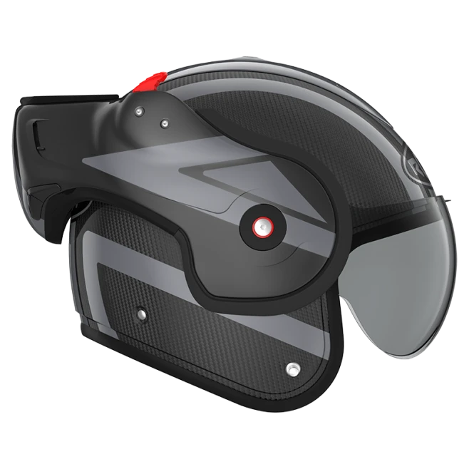 ROOF BoXXer Carbon Dart Donker Zilver Systeemhelm 2 ROOF BoXXer Carbon Dart Donker Zilver Systeemhelm - Afbeelding 2