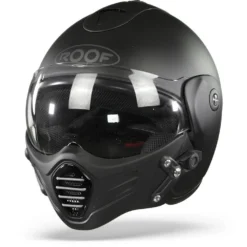 ROOF Roadster Iron Mat Zwart Zilver Jethelm -Motorfiets Uitrusting Winkel roof roadster iron mat black silver frontpage