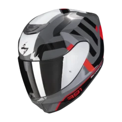 Scorpion Exo-391 Arok Grijs-Rood-Zwart Integraalhelm -Motorfiets Uitrusting Winkel scorpion exo 391 arok grey red black