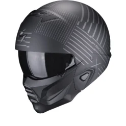 Scorpion Exo-Combat II Miles Mat Zwart-Zilver Jethelm -Motorfiets Uitrusting Winkel scorpion exo combat ii miles matt black silver motorcycle helmet 1