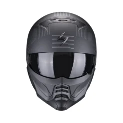 Scorpion Exo-Combat II Miles Mat Zwart-Zilver Jethelm -Motorfiets Uitrusting Winkel scorpion exo combat ii miles matt black silver motorcycle helmet 2