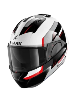 Shark Evo ES Kryd Wit Zwart Rood WKR Systeemhelm