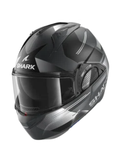 Shark Evo GT Tekline Mat Antraciet Chrom Zilver AUS Systeemhelm