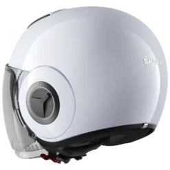 Shark Nano Blank Wit Zilver Glanzend W01 Jethelm -Motorfiets Uitrusting Winkel shark shark nano blank white silver glossy w01 2