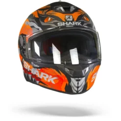 Shark Skwal 2 Iker Lecuona Mat Zwart Oranje Zilver KOS Integraalhelm -Motorfiets Uitrusting Winkel shark skwal 2 iker lecuona mat black orange silver kos.35