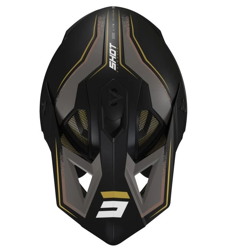 SHOT Lite Prism Zwart Goud Mat Crosshelm 1 SHOT Lite Prism Zwart Goud Mat Crosshelm